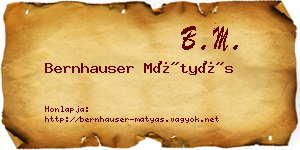 Bernhauser Mátyás névjegykártya