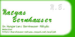 matyas bernhauser business card