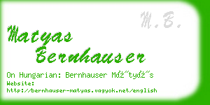 matyas bernhauser business card